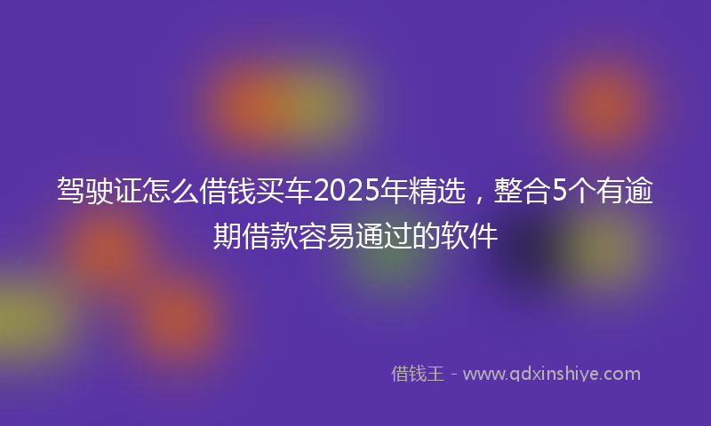 驾驶证怎么借钱买车2025年精选，整合5个有逾期借款容易通过的软件
