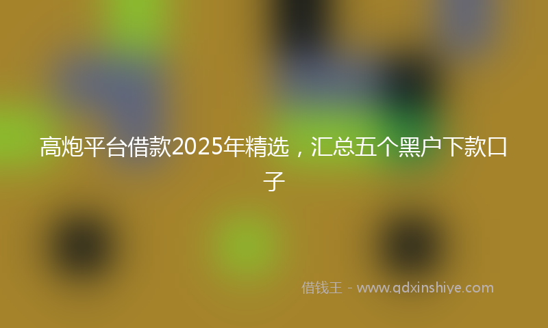 高炮平台借款2025年精选，汇总五个黑户下款口子