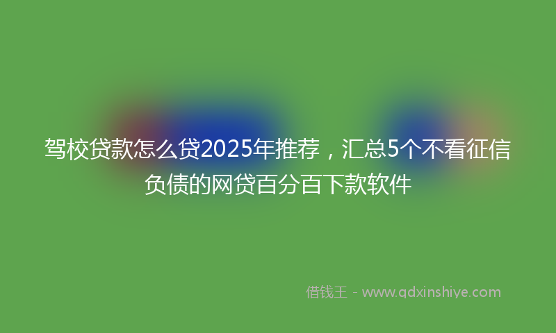 驾校贷款怎么贷2025年推荐，汇总5个不看征信负债的网贷百分百下款软件