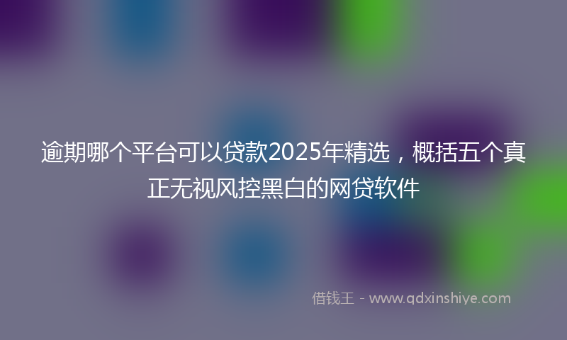 逾期哪个平台可以贷款2025年精选，概括五个真正无视风控黑白的网贷软件