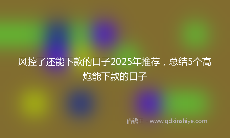 风控了还能下款的口子2025年推荐，总结5个高炮能下款的口子