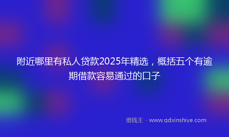 附近哪里有私人贷款2025年精选，概括五个有逾期借款容易通过的口子