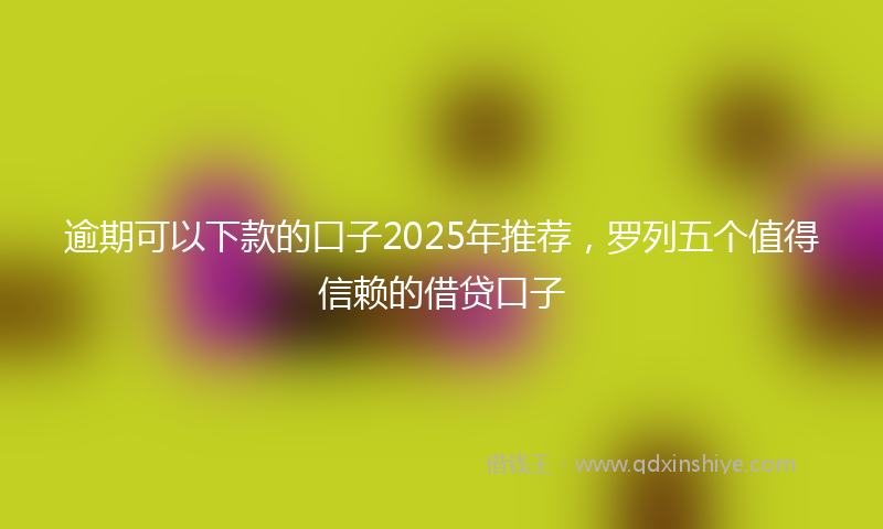 逾期可以下款的口子2025年推荐，罗列五个值得信赖的借贷口子