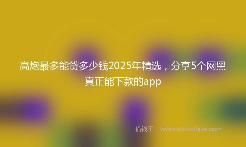 高炮最多能贷多少钱2025年精选，分享5个网黑真正能下款的app