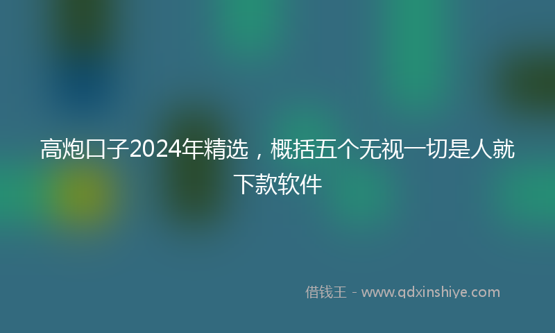 高炮口子2024年精选，概括五个无视一切是人就下款软件