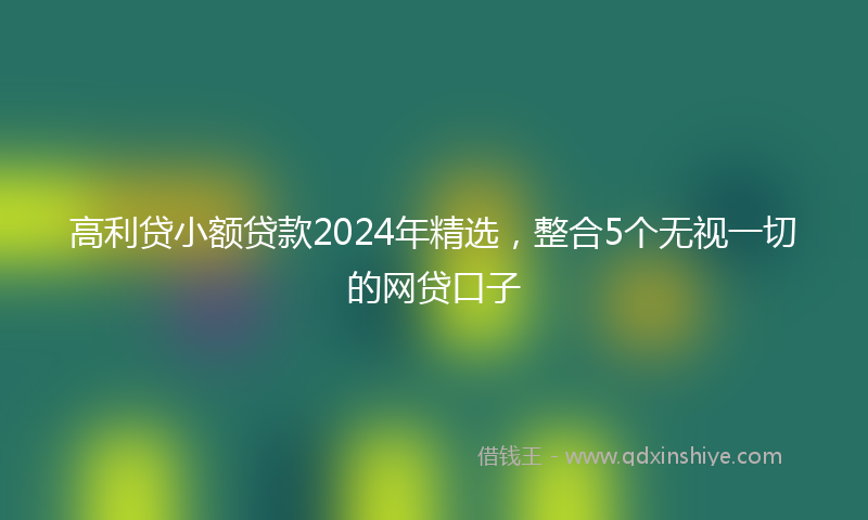 高利贷小额贷款2024年精选，整合5个无视一切的网贷口子