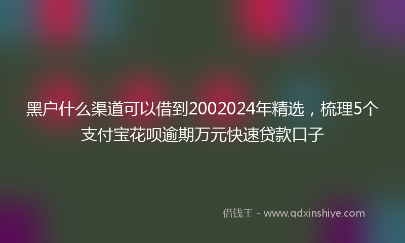 黑户什么渠道可以借到2002024年精选，梳理5个支付宝花呗逾期万元快速贷款口子