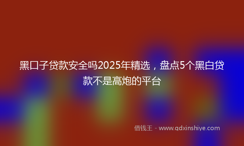 黑口子贷款安全吗2025年精选，盘点5个黑白贷款不是高炮的平台