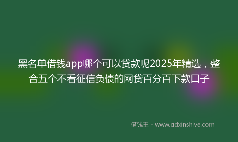黑名单借钱app哪个可以贷款呢2025年精选，整合五个不看征信负债的网贷百分百下款口子