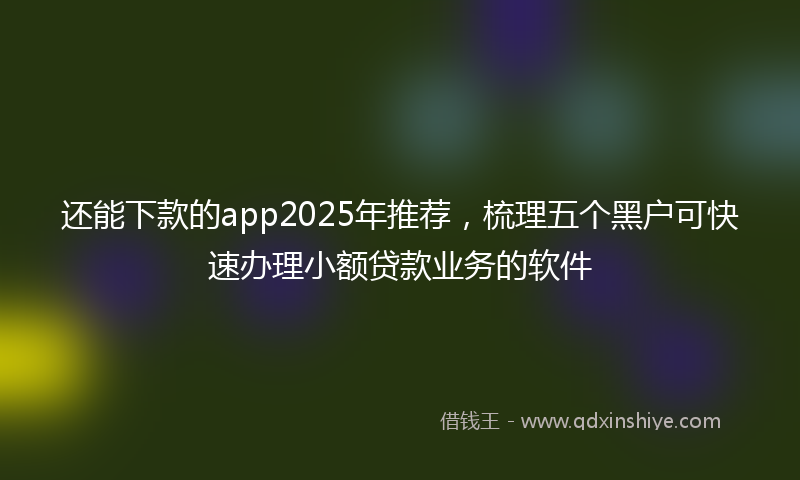 还能下款的app2025年推荐，梳理五个黑户可快速办理小额贷款业务的软件