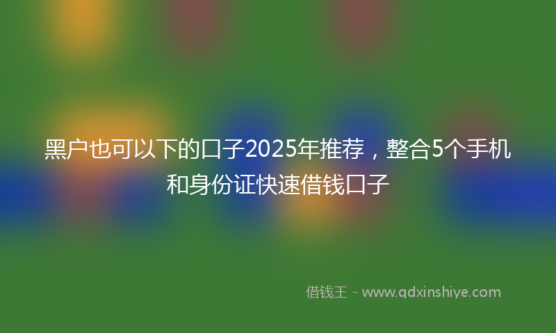 黑户也可以下的口子2025年推荐，整合5个手机和身份证快速借钱口子