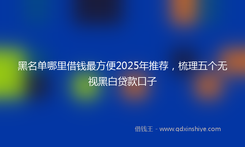 黑名单哪里借钱最方便2025年推荐，梳理五个无视黑白贷款口子