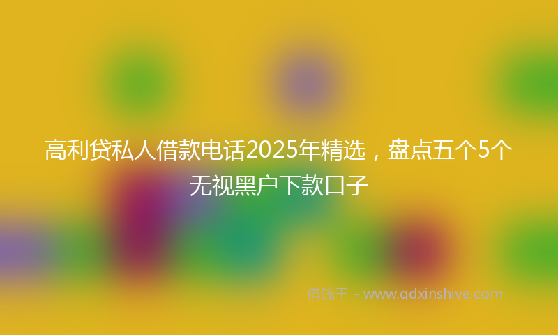 高利贷私人借款电话2025年精选，盘点五个5个无视黑户下款口子