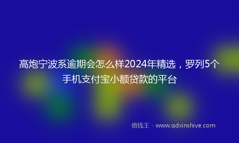 高炮宁波系逾期会怎么样2024年精选，罗列5个手机支付宝小额贷款的平台