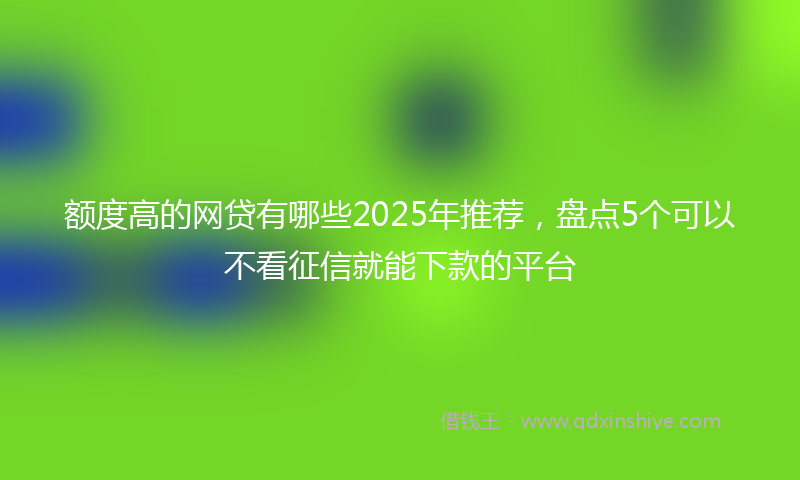 额度高的网贷有哪些2025年推荐，盘点5个可以不看征信就能下款的平台