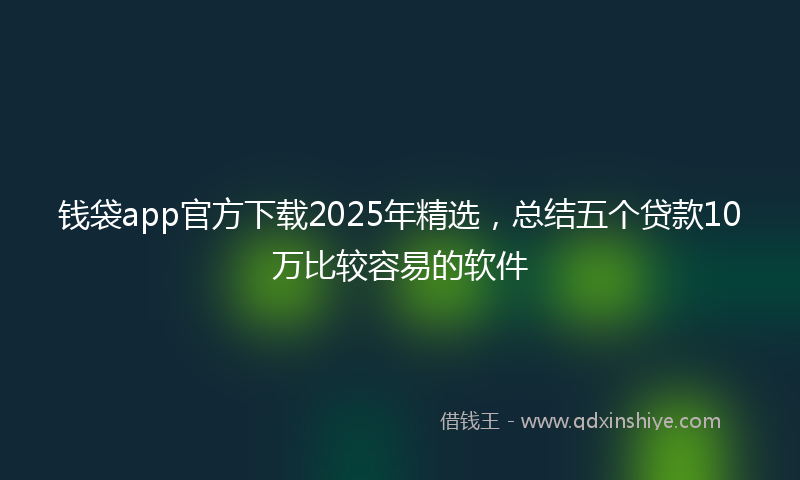 钱袋app官方下载2025年精选，总结五个贷款10万比较容易的软件