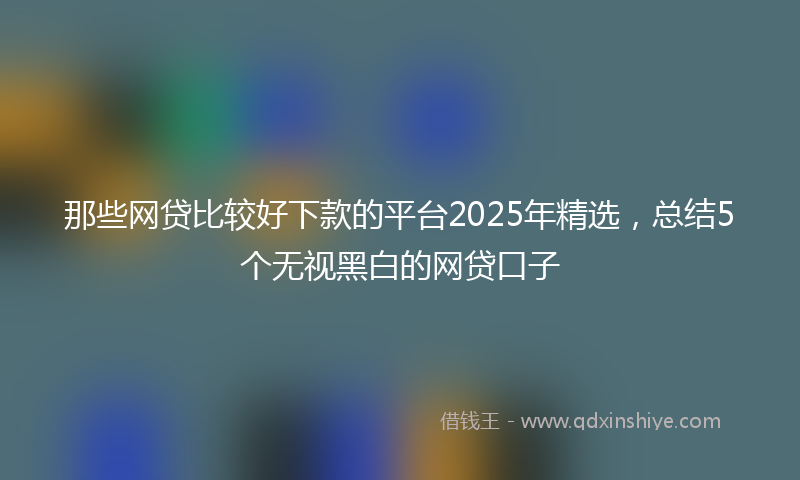 那些网贷比较好下款的平台2025年精选，总结5个无视黑白的网贷口子