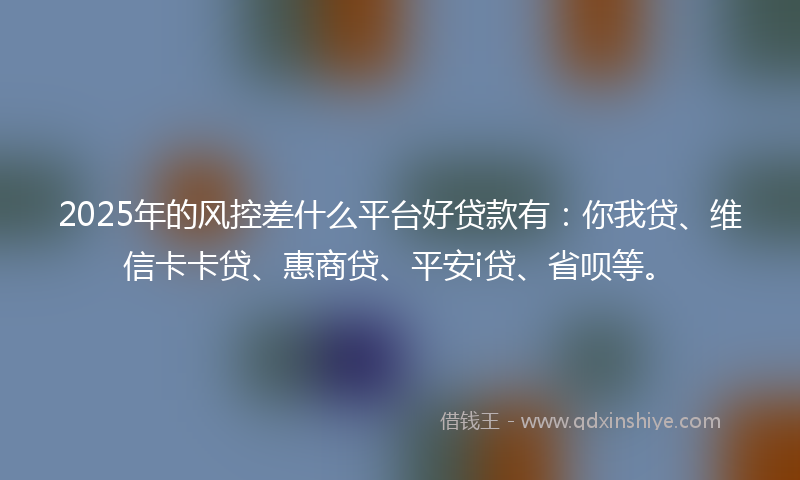 2025年的风控差什么平台好贷款有：你我贷、维信卡卡贷、惠商贷、平安i贷、省呗等。