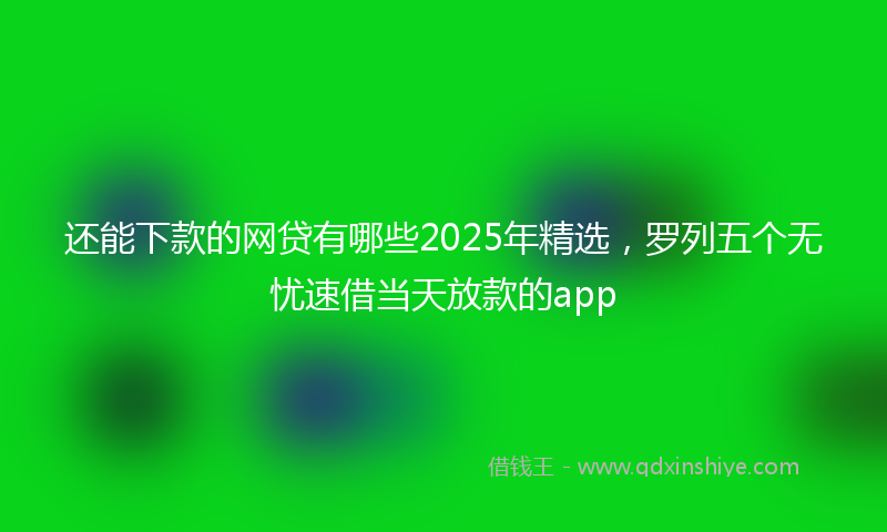 还能下款的网贷有哪些2025年精选，罗列五个无忧速借当天放款的app