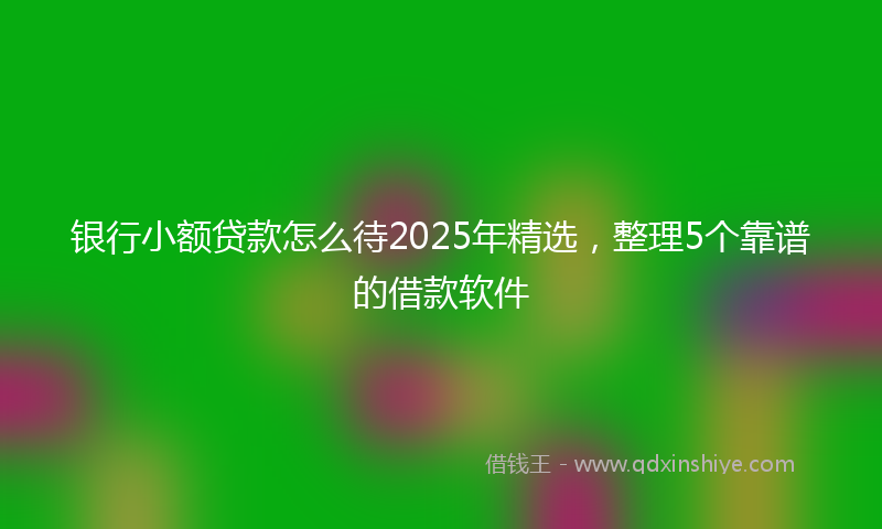 银行小额贷款怎么待2025年精选，整理5个靠谱的借款软件
