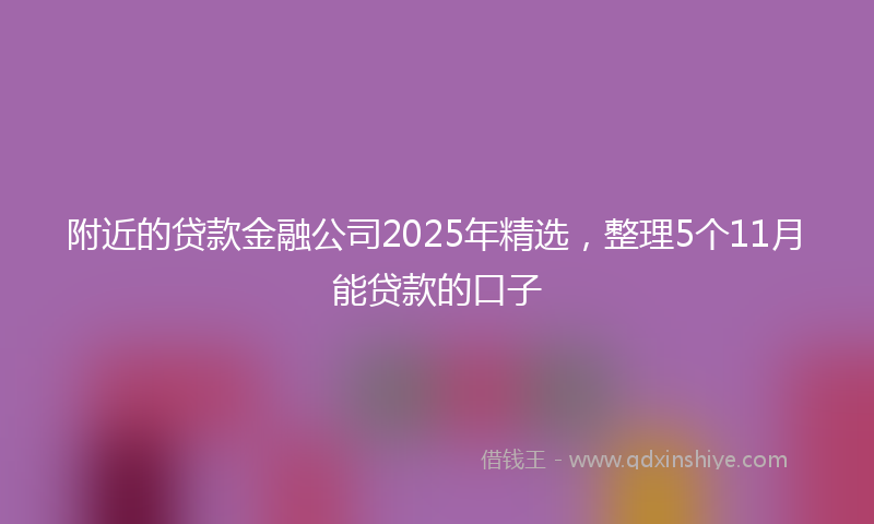 附近的贷款金融公司2025年精选，整理5个11月能贷款的口子