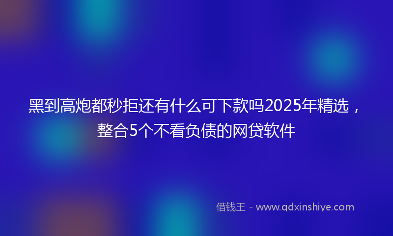 黑到高炮都秒拒还有什么可下款吗2025年精选，整合5个不看负债的网贷软件
