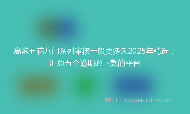 高炮五花八门系列审核一般要多久2025年精选，汇总五个逾期必下款的平台