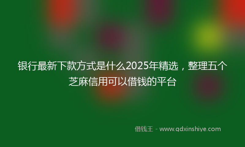 银行最新下款方式是什么2025年精选，整理五个芝麻信用可以借钱的平台