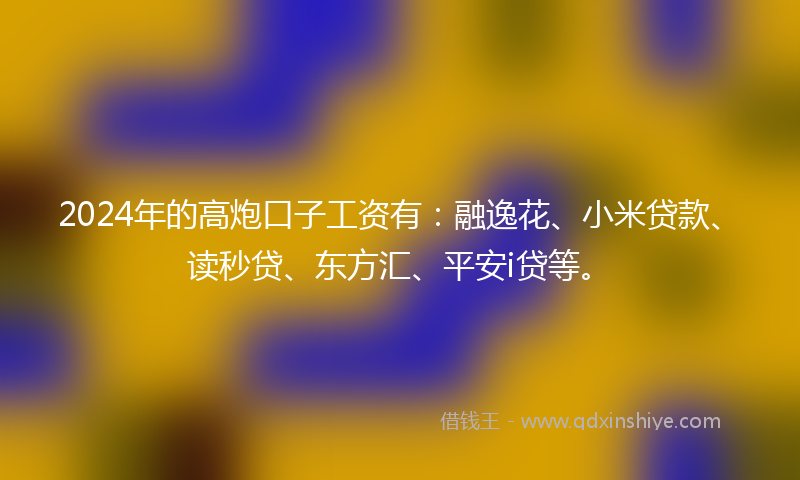 2024年的高炮口子工资有：融逸花、小米贷款、读秒贷、东方汇、平安i贷等。
