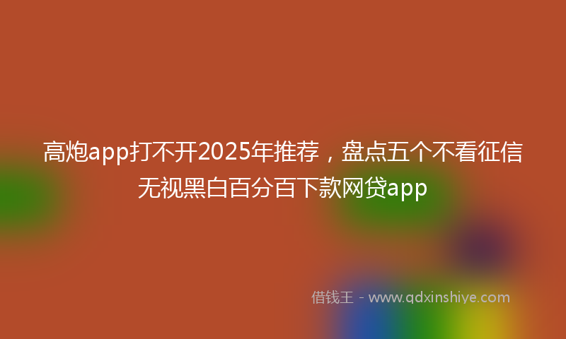 高炮app打不开2025年推荐，盘点五个不看征信无视黑白百分百下款网贷app