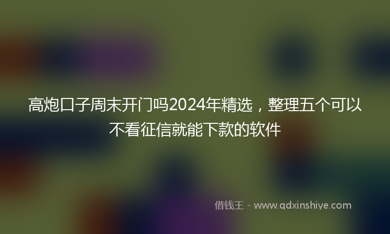 高炮口子周末开门吗2024年精选，整理五个可以不看征信就能下款的软件