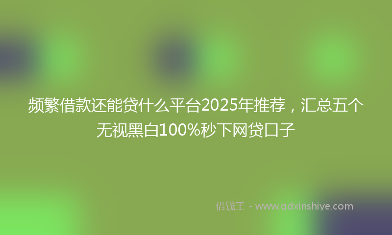频繁借款还能贷什么平台2025年推荐，汇总五个无视黑白100%秒下网贷口子