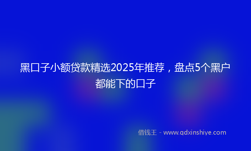 黑口子小额贷款精选2025年推荐，盘点5个黑户都能下的口子