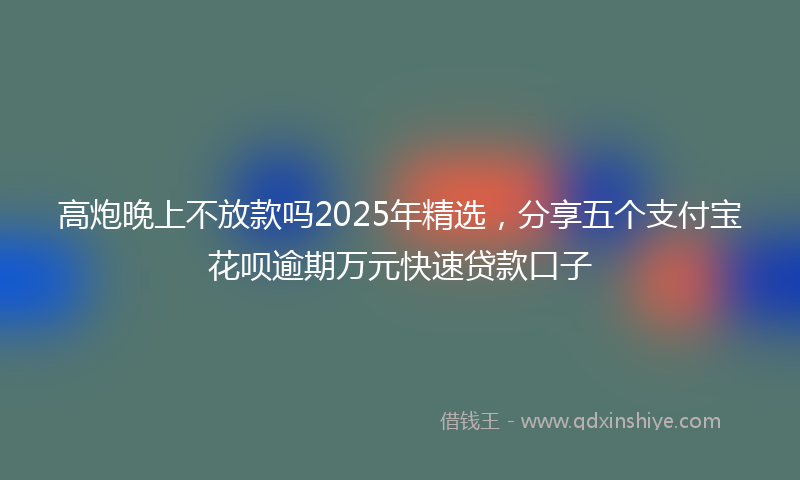 高炮晚上不放款吗2025年精选，分享五个支付宝花呗逾期万元快速贷款口子