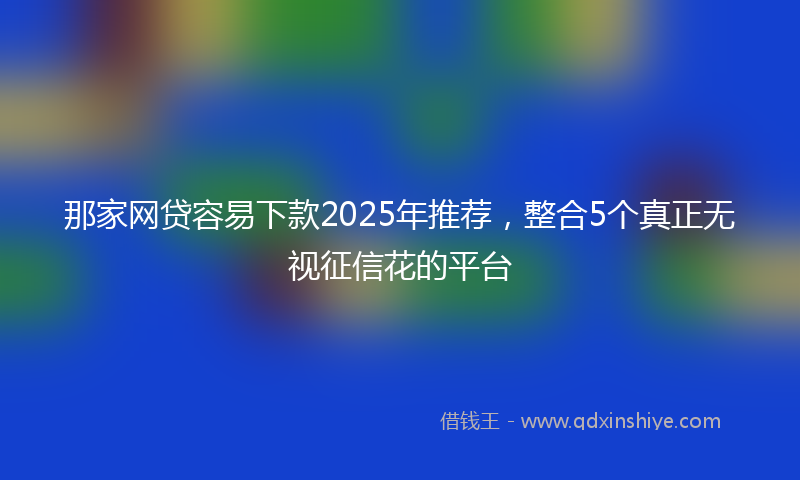 那家网贷容易下款2025年推荐，整合5个真正无视征信花的平台