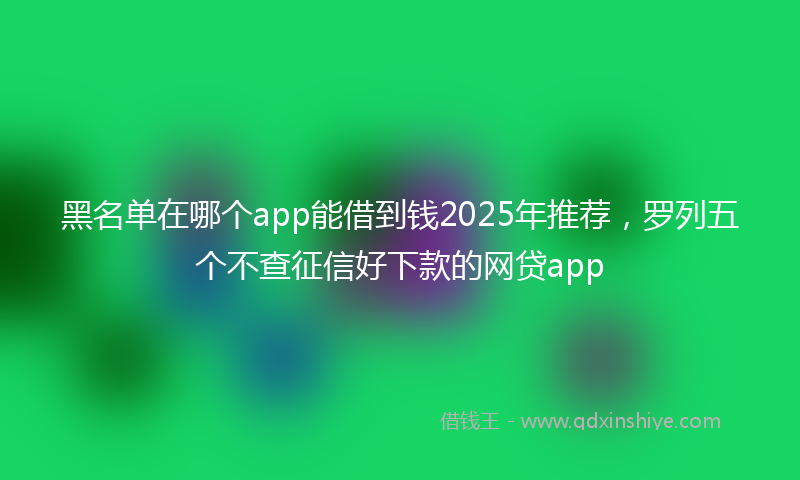 黑名单在哪个app能借到钱2025年推荐，罗列五个不查征信好下款的网贷app