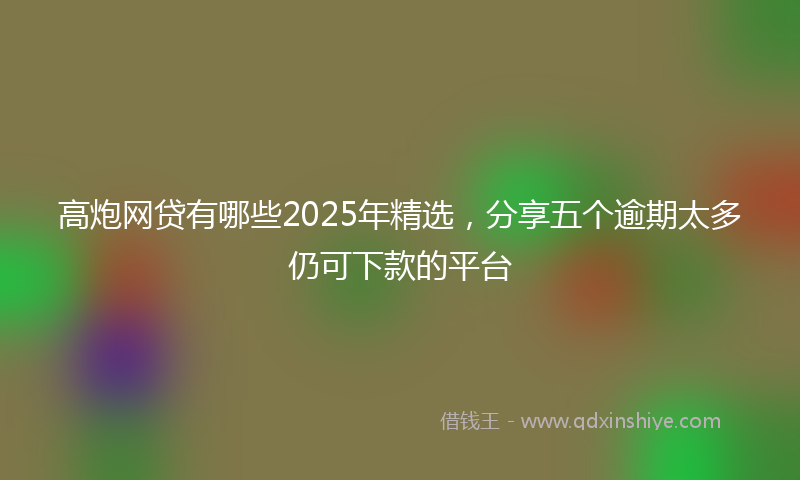 高炮网贷有哪些2025年精选，分享五个逾期太多仍可下款的平台