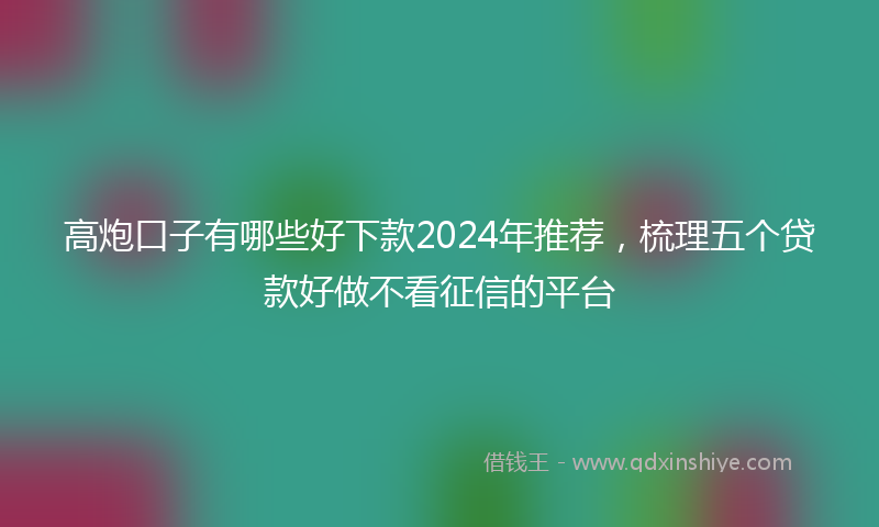 高炮口子有哪些好下款2024年推荐，梳理五个贷款好做不看征信的平台