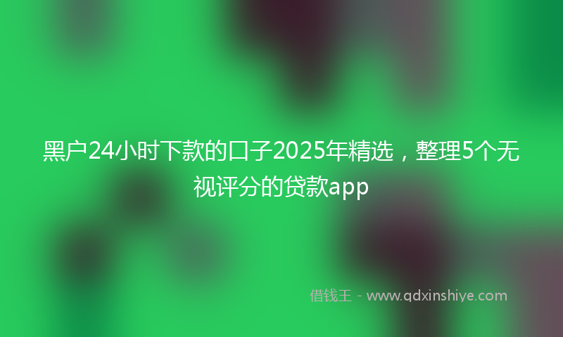黑户24小时下款的口子2025年精选，整理5个无视评分的贷款app