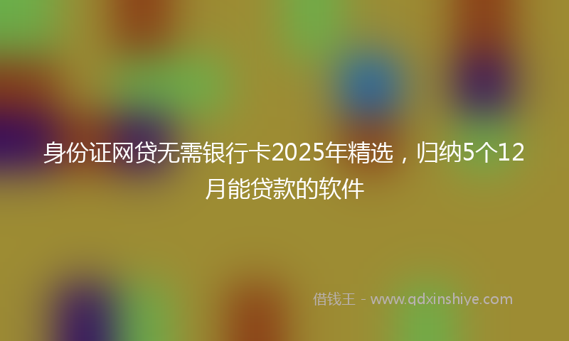 身份证网贷无需银行卡2025年精选，归纳5个12月能贷款的软件