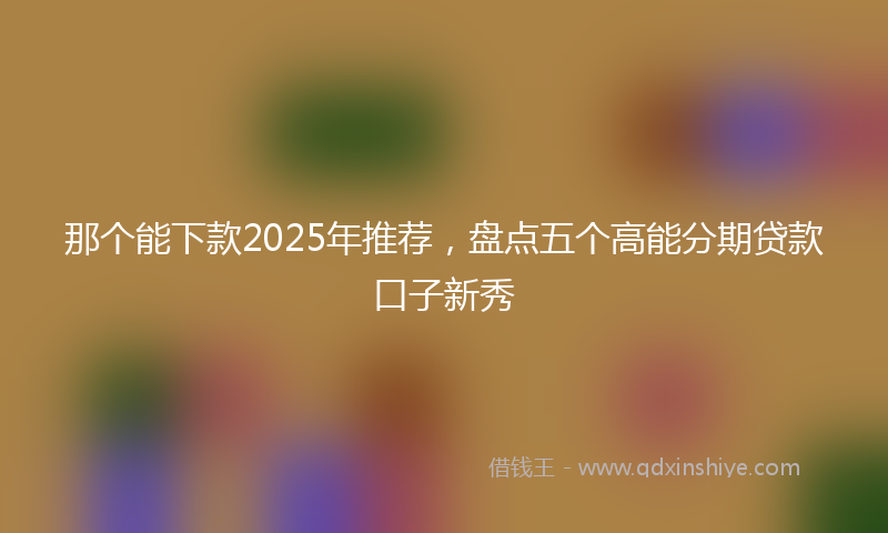 那个能下款2025年推荐，盘点五个高能分期贷款口子新秀