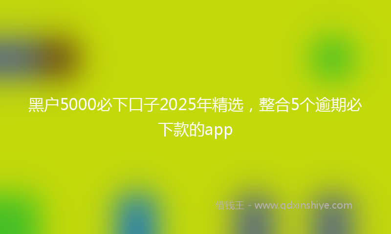 黑户5000必下口子2025年精选，整合5个逾期必下款的app