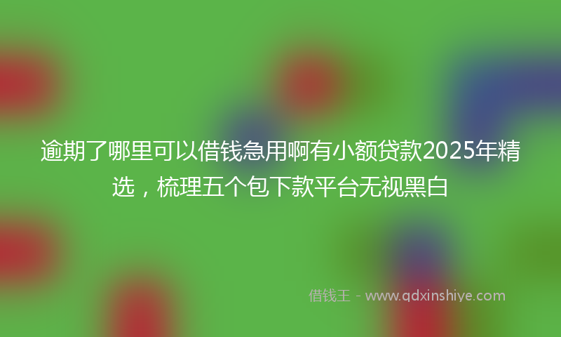 逾期了哪里可以借钱急用啊有小额贷款2025年精选，梳理五个包下款平台无视黑白