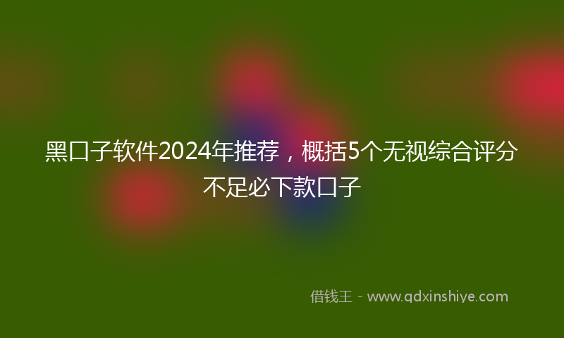 黑口子软件2024年推荐，概括5个无视综合评分不足必下款口子