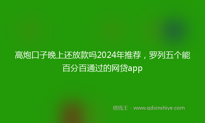 高炮口子晚上还放款吗2024年推荐，罗列五个能百分百通过的网贷app