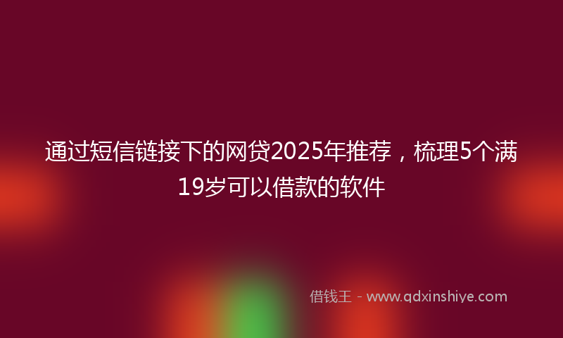 通过短信链接下的网贷2025年推荐，梳理5个满19岁可以借款的软件