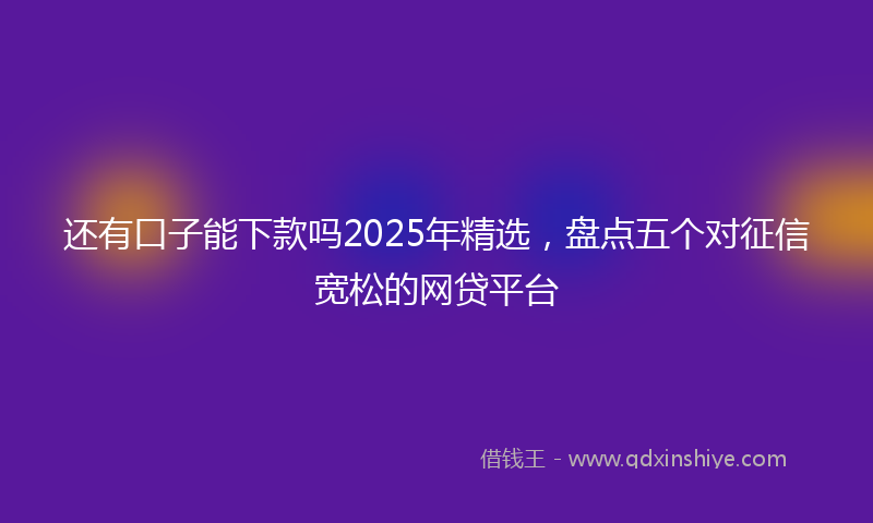 还有口子能下款吗2025年精选，盘点五个对征信宽松的网贷平台