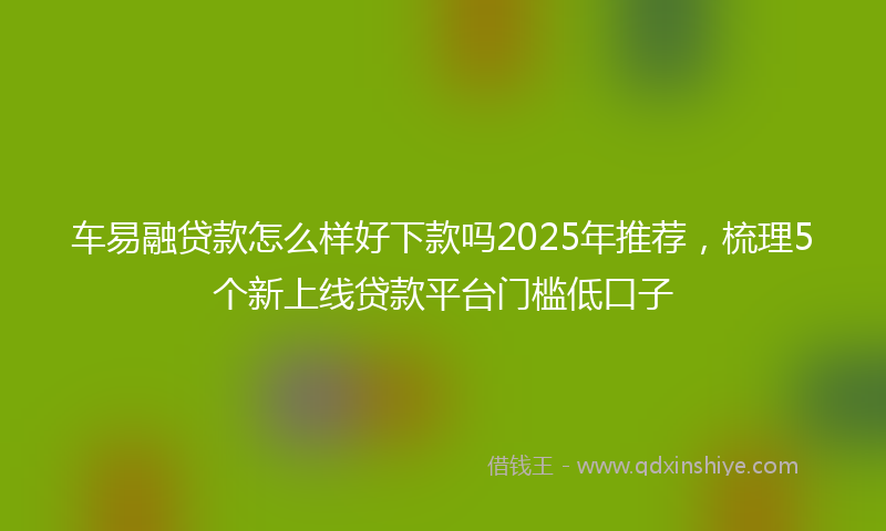 车易融贷款怎么样好下款吗2025年推荐，梳理5个新上线贷款平台门槛低口子