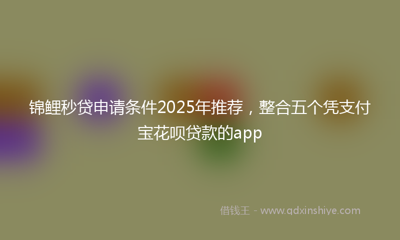 锦鲤秒贷申请条件2025年推荐，整合五个凭支付宝花呗贷款的app