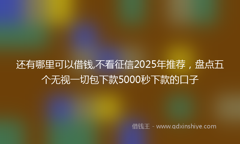 还有哪里可以借钱,不看征信2025年推荐，盘点五个无视一切包下款5000秒下款的口子